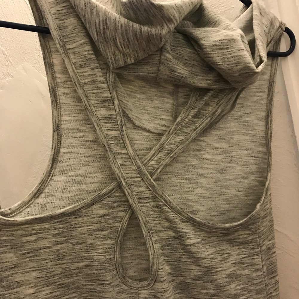 Gray Sleeveless Cut Out Slouchy Sweatshirt